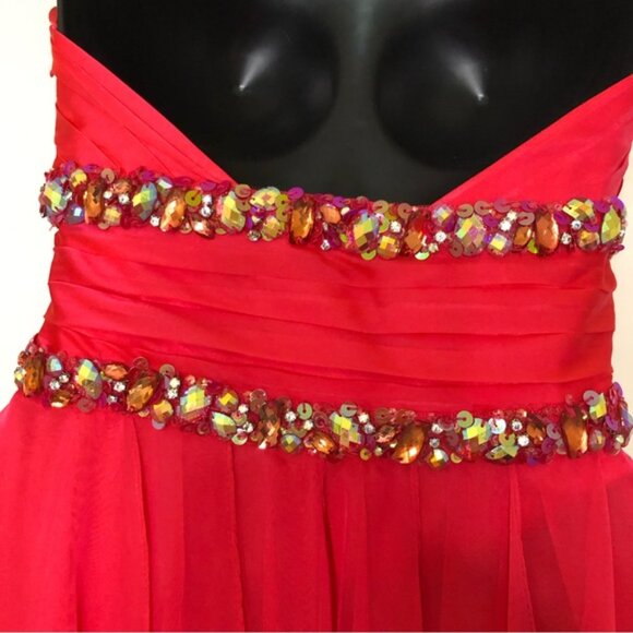 La Femme V-Neck High-Low Dress - Watermelon - Size 2 NWT - Picture 5 of 9